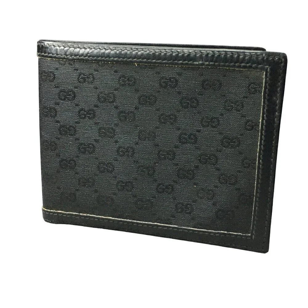 Gucci Africa Collection Micro GG Supreme Monogram BiFold Wallet Black Rare